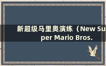 新超级马里奥演练（New Super Mario Bros. nds Walkthrough）